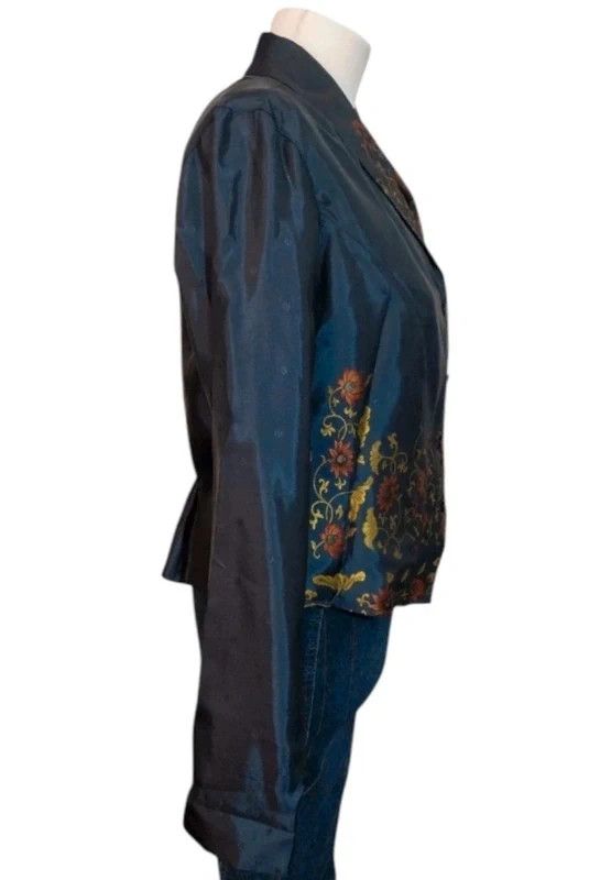 ANNE FONTAINE Anne Fontaine Paris Embroidered Satin Blazer Made in France Size M / US 6-8 / IT 42-44 - 3 Thumbnail