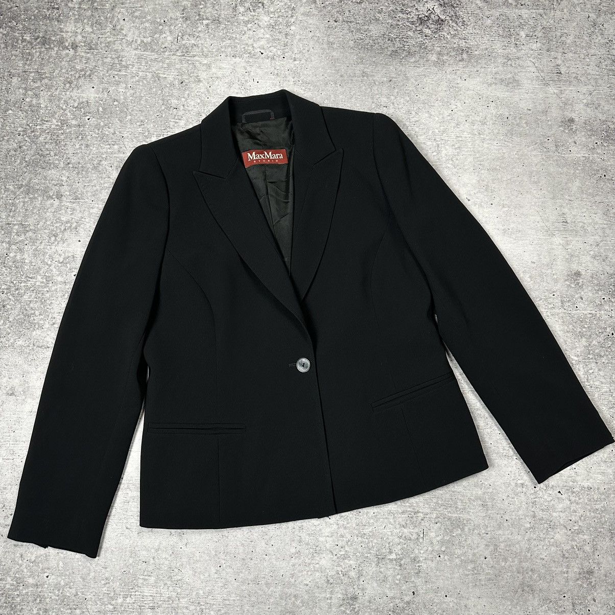 Max Mara × Vintage Max Mara Studio Refolo Blazer Jacket One Button Women’s Size M / US 6-8 / IT 42-44 - 1 Thumbnail