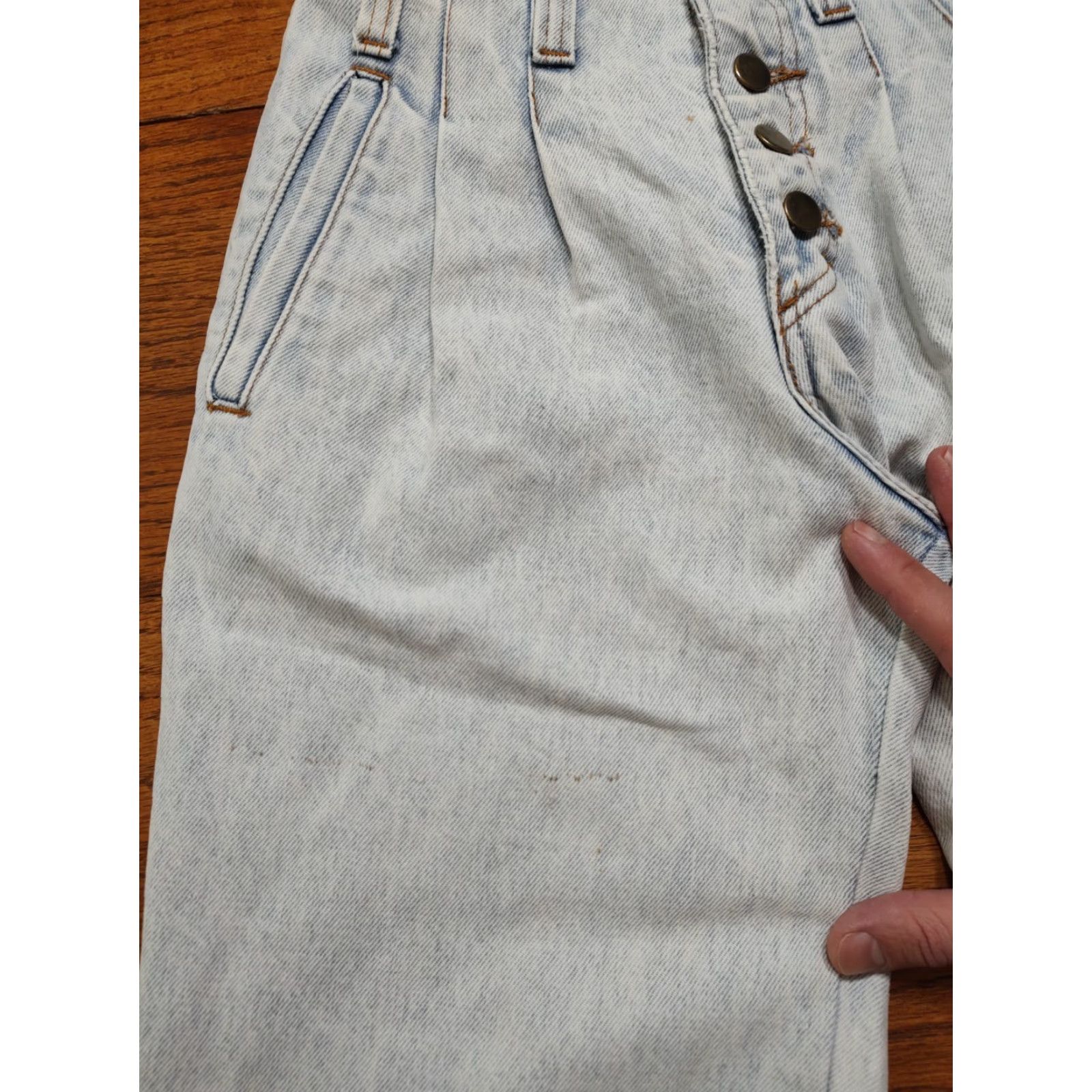 Vintage VINTAGE Buzios No Problem Jeans Women 26 Denim High Rise Light Wash 80s 90s Paperbag Theme Boys/Girls? Size 26" / US 2 / IT 38 - 4 Thumbnail