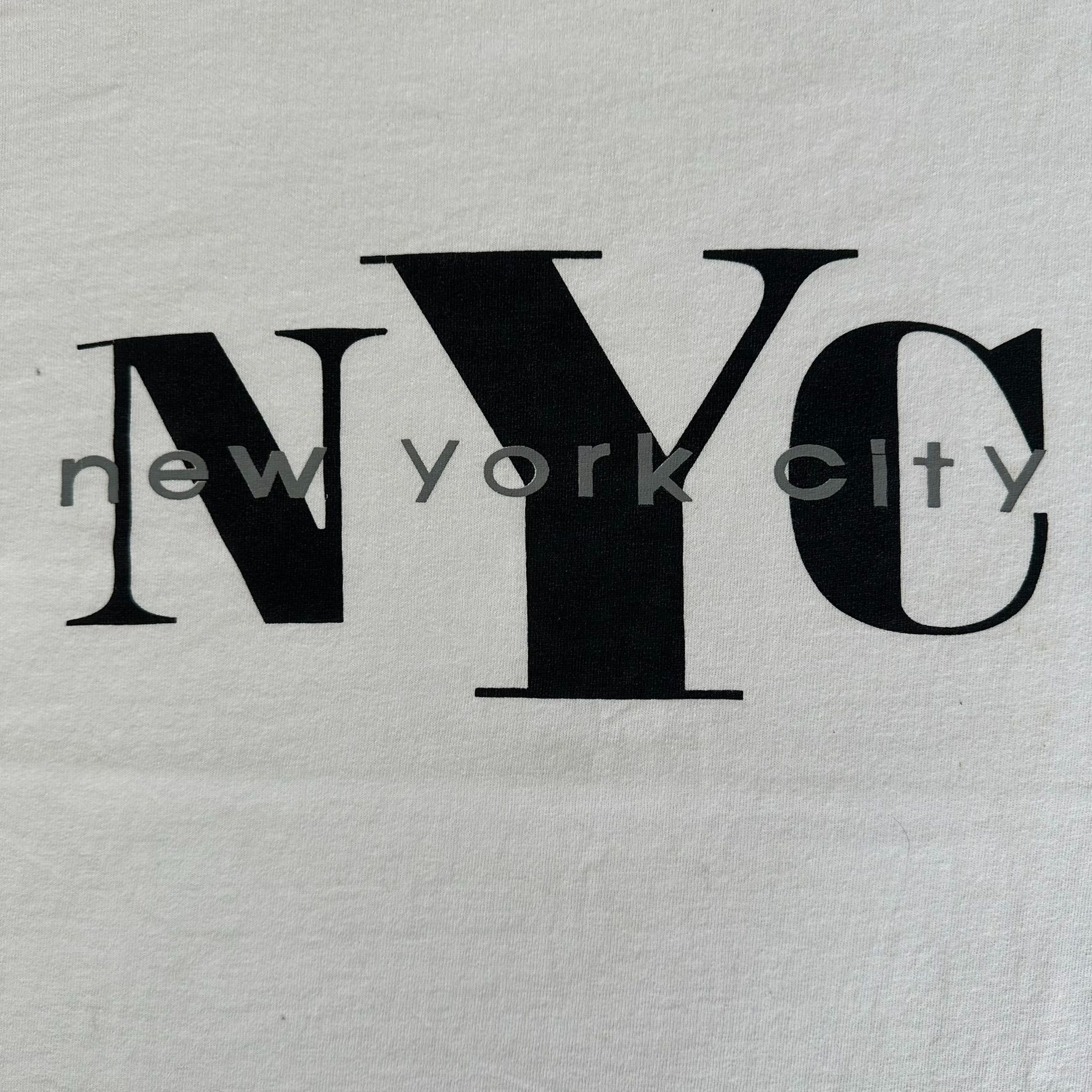 Fruit Of The Loom Vintage Y2K NYC New York City Spell Out T-Shirt White Hip Ho Size US L / EU 52-54 / 3 - 2 Thumbnail