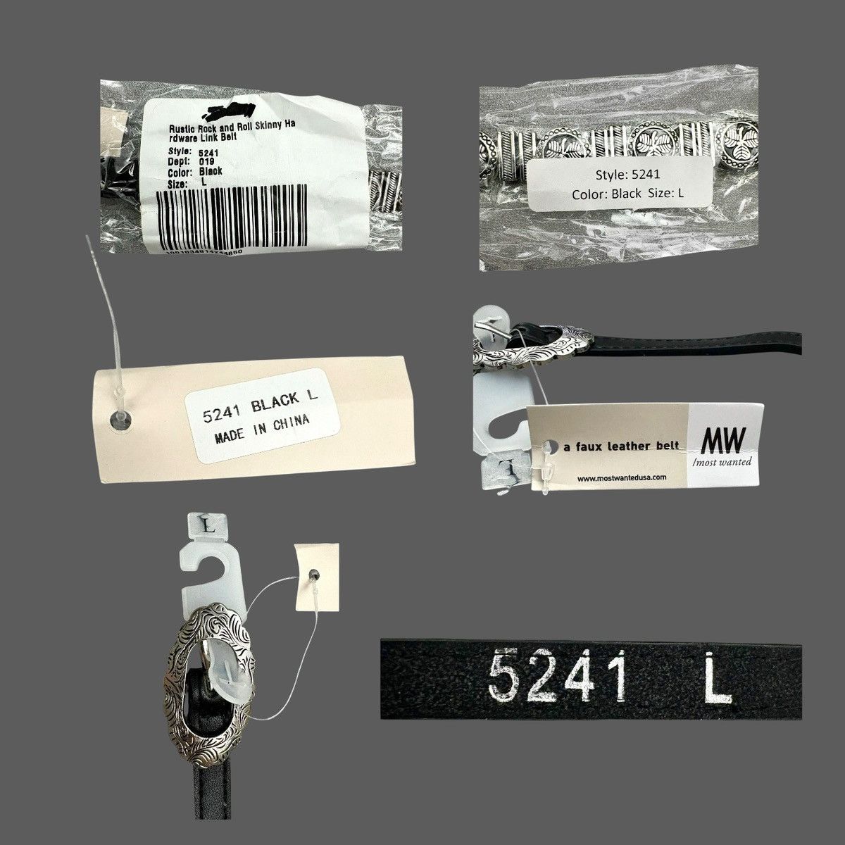 Other Most Wanted Women’s Black Silver Skinny Link Belt Sz L Size ONE SIZE - 9 Thumbnail