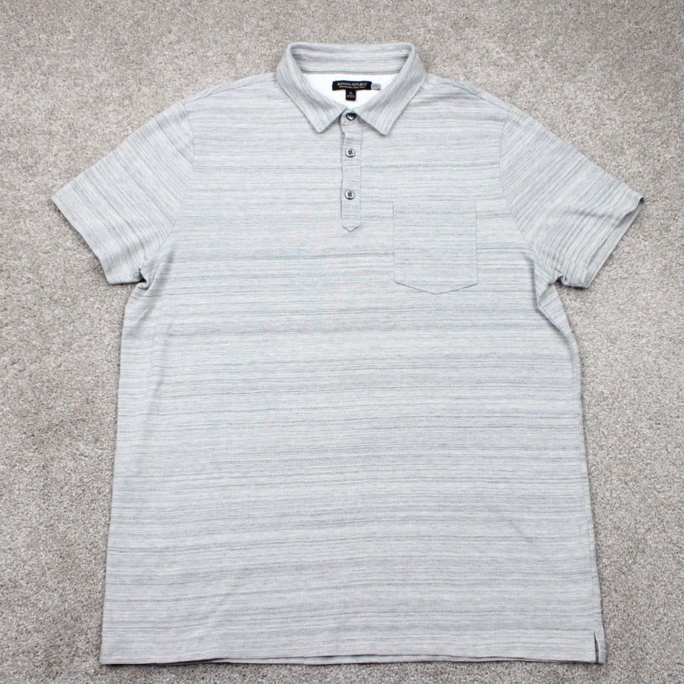 Banana Republic Banana Republic Polo Shirt Mens XL Gray Cotton Stretch Short Sleeve Pique Performance Shirt Shirt Polo Regular Fit Clothing Men Size US XL / EU 56 / 4 - 2 Thumbnail
