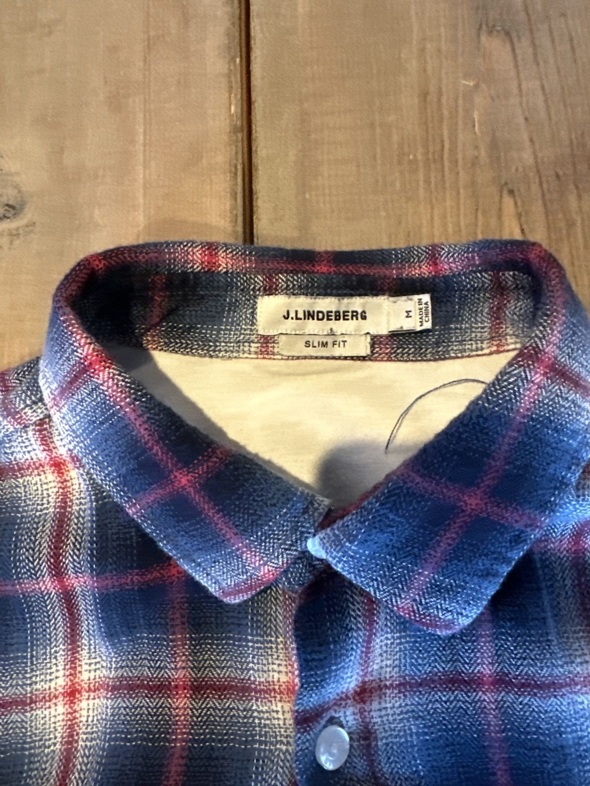 J.Lindeberg J Lindberg Slim Fit Brushed Plaid Button Up Medium Size US M / EU 48-50 / 2 - 3 Thumbnail