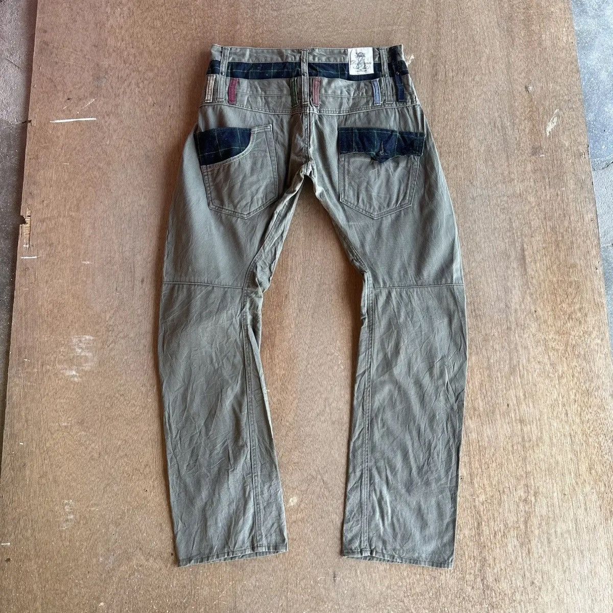 Hysteric Glamour RARE💥DOMINATE HANDCRAFT DOUBLEWAIST BANANA CURVED LEG PANTS Size US 33 - 8 Thumbnail