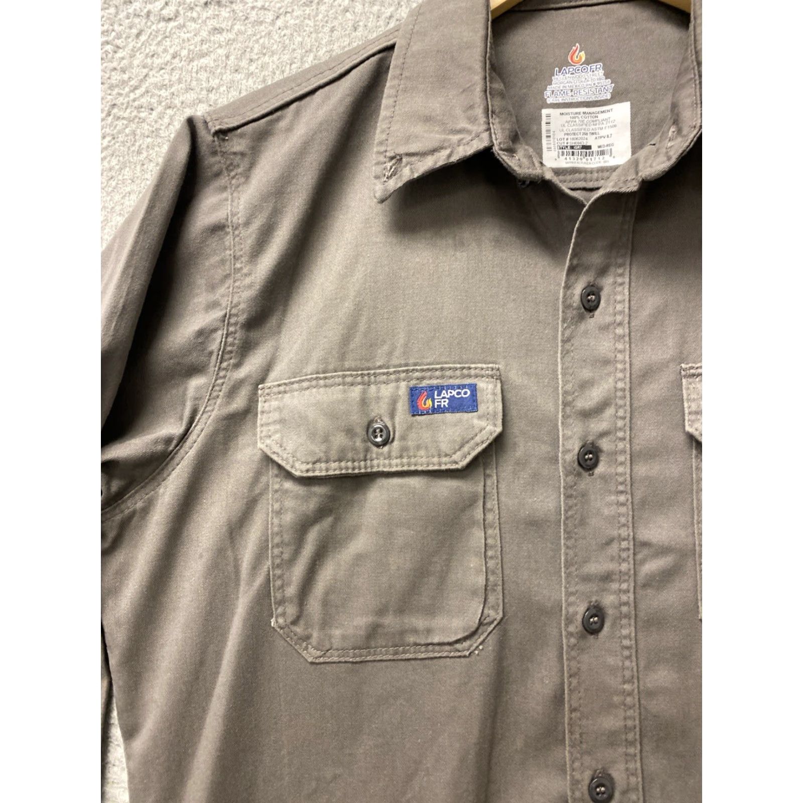 Vintage VINTAGE Lipco FR Flame Resistant Welding Shirt Heavy Weight Cotton Men Large Gray Safety Workwear Size US L / EU 52-54 / 3 - 3 Thumbnail