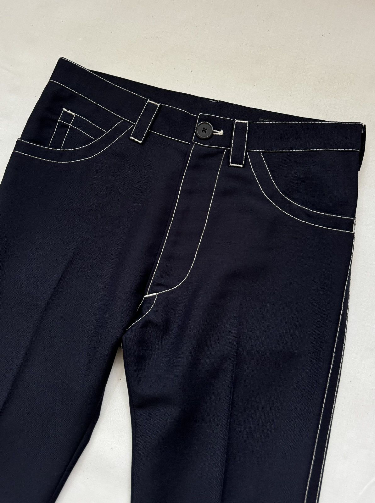 Prada SS15 Contrast Stitch Trousers Size US 30 / EU 46 - 3 Thumbnail