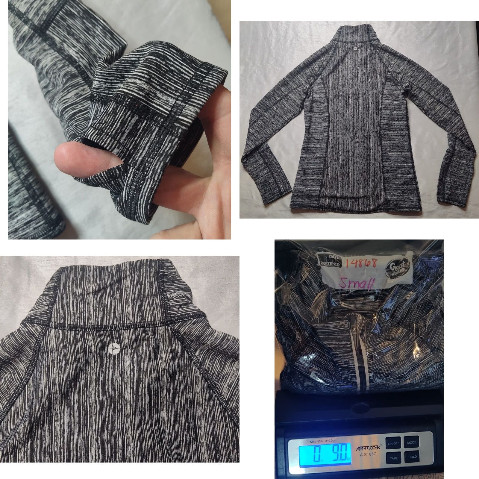 Vintage 90 Degree Women Small 1/2 Zip Gray Thumbholes Pullover Performance Shirt Size S / US 4 / IT 40 - 9 Thumbnail