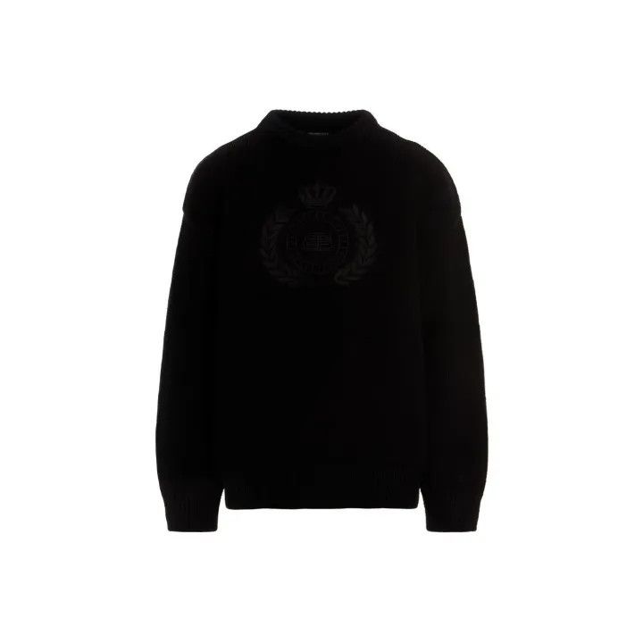Balenciaga Balenciaga Black Logo Oversized Sweatshirt 0079 Size US M / EU 48-50 / 2 - 1 Thumbnail