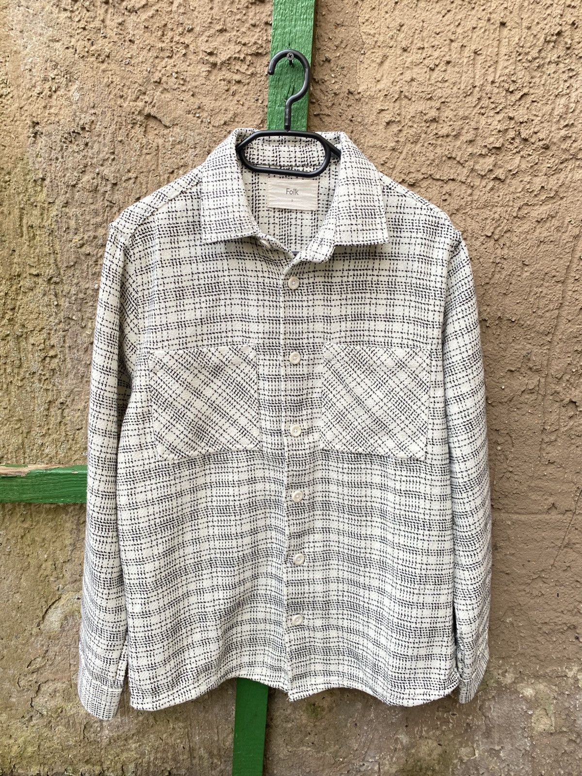 Folk Folk Overshirt Ecru Check Button Shirt Size 3/M Size US M / EU 48-50 / 2 - 1 Thumbnail