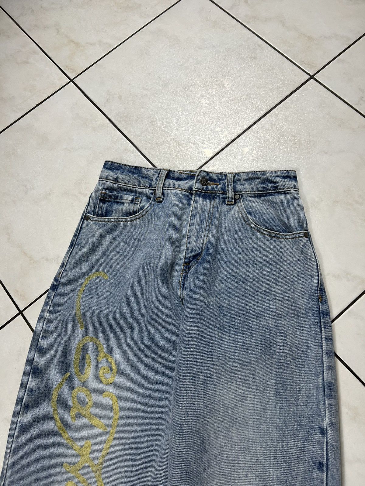 Ed Hardy Ed Hardy born wild boyfriend jeans wolf print y2k baggy pant Size 27" / US 4 / IT 40 - 3 Thumbnail