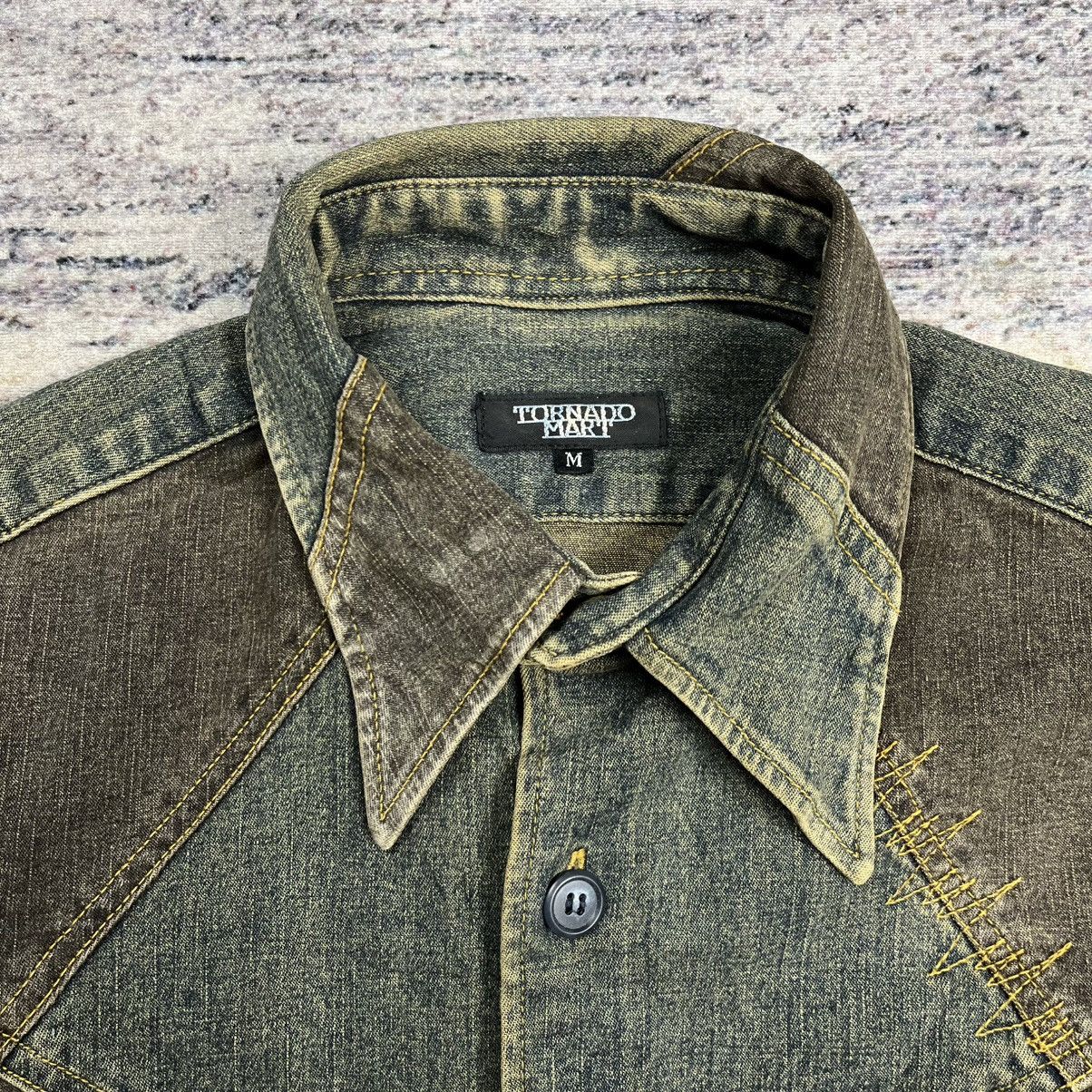 Tornado Mart Tornado Mart panelled mudwash denim jacket lgb vkei style Size US M / EU 48-50 / 2 - 6 Thumbnail