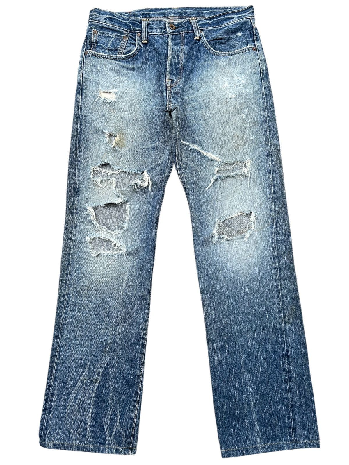 Kapital Thrashed Vintage Edwin 505BXX Selvedge Dirty Denim Jeans Size US 34 / EU 50 - 1 Thumbnail
