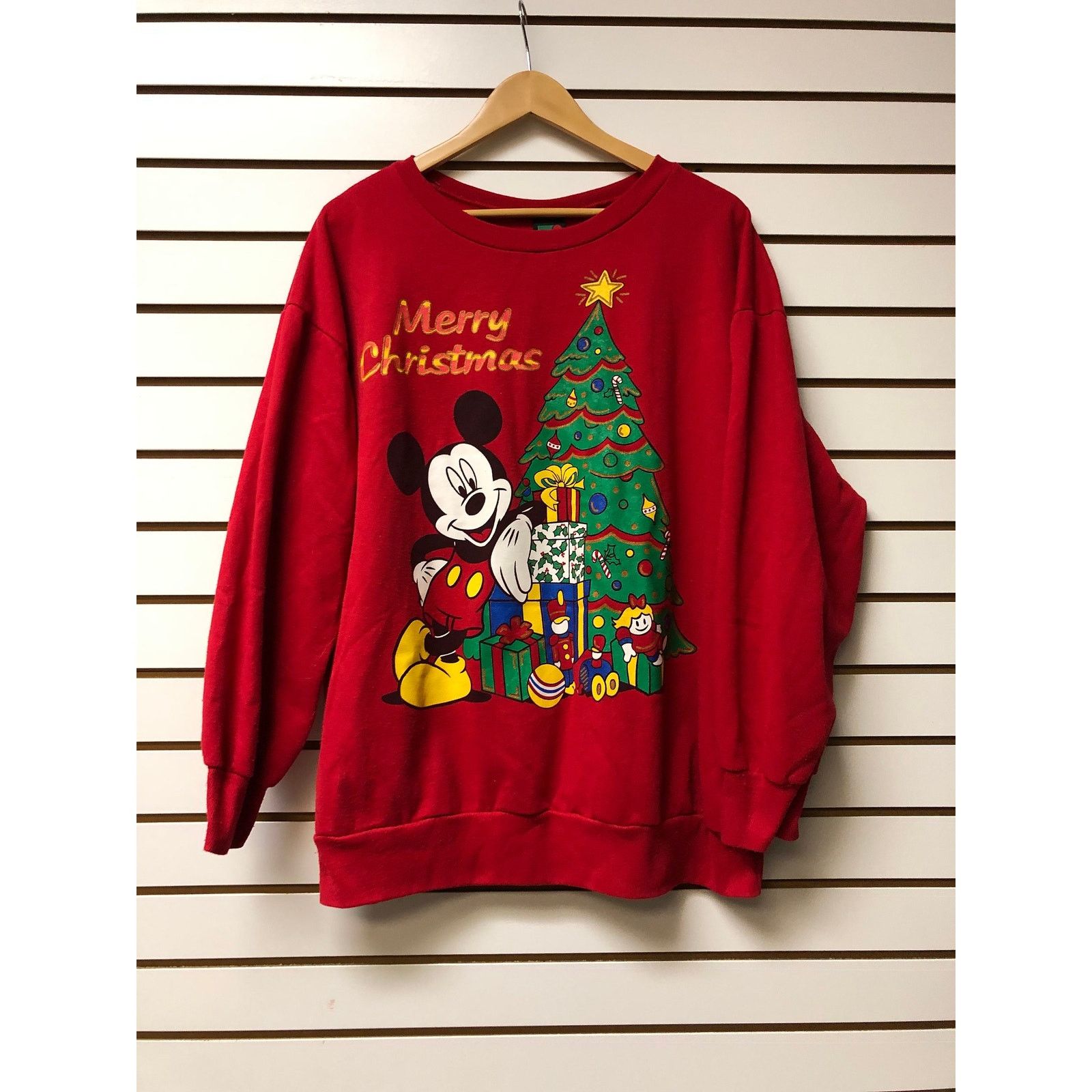 Mickey Unlimited Vintage Mickey Mouse merry Christmas Sweatshirt size XL 90s Size US XL / EU 56 / 4 - 1 Thumbnail