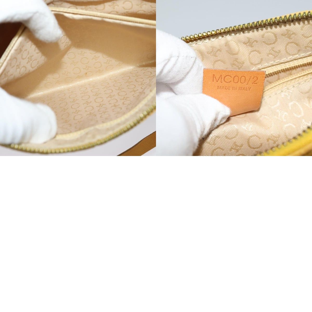Celine CELINE C Macadam Canvas Shoulder Bag Suede Yellow Gold Size ONE SIZE - 13 Thumbnail