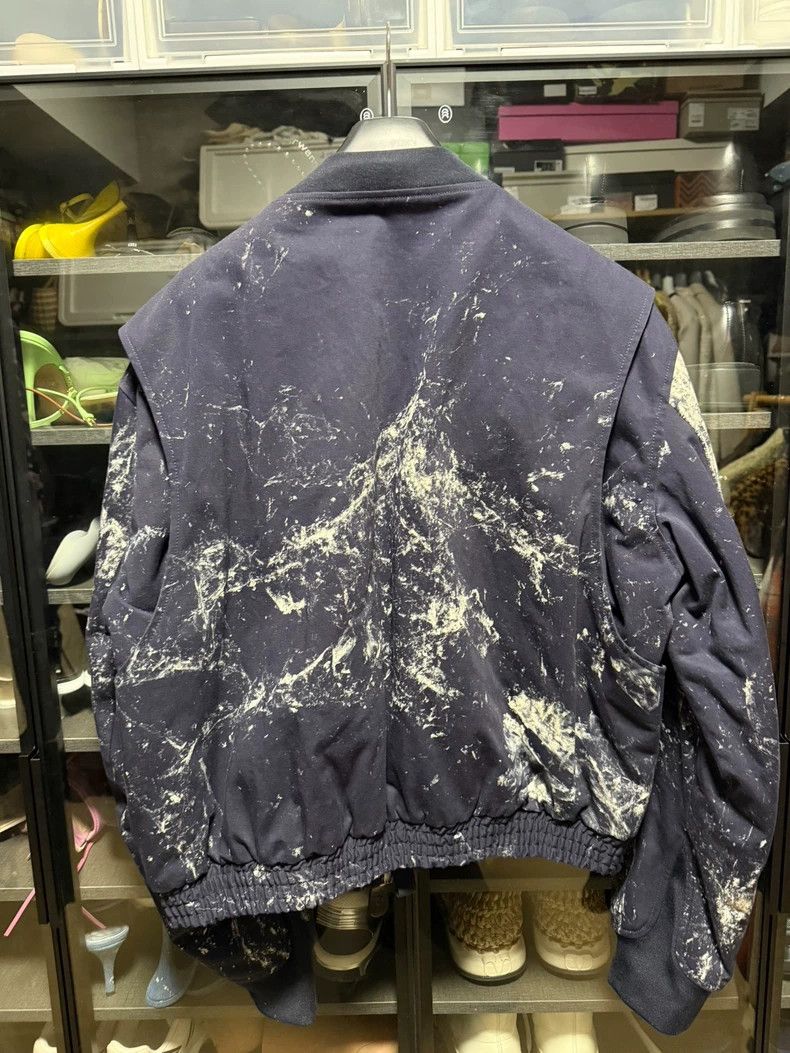 Maison Margiela Maison Margiela Ink-splashed dark blue zipper jacket 2501-N Size US M / EU 48-50 / 2 - 6 Thumbnail