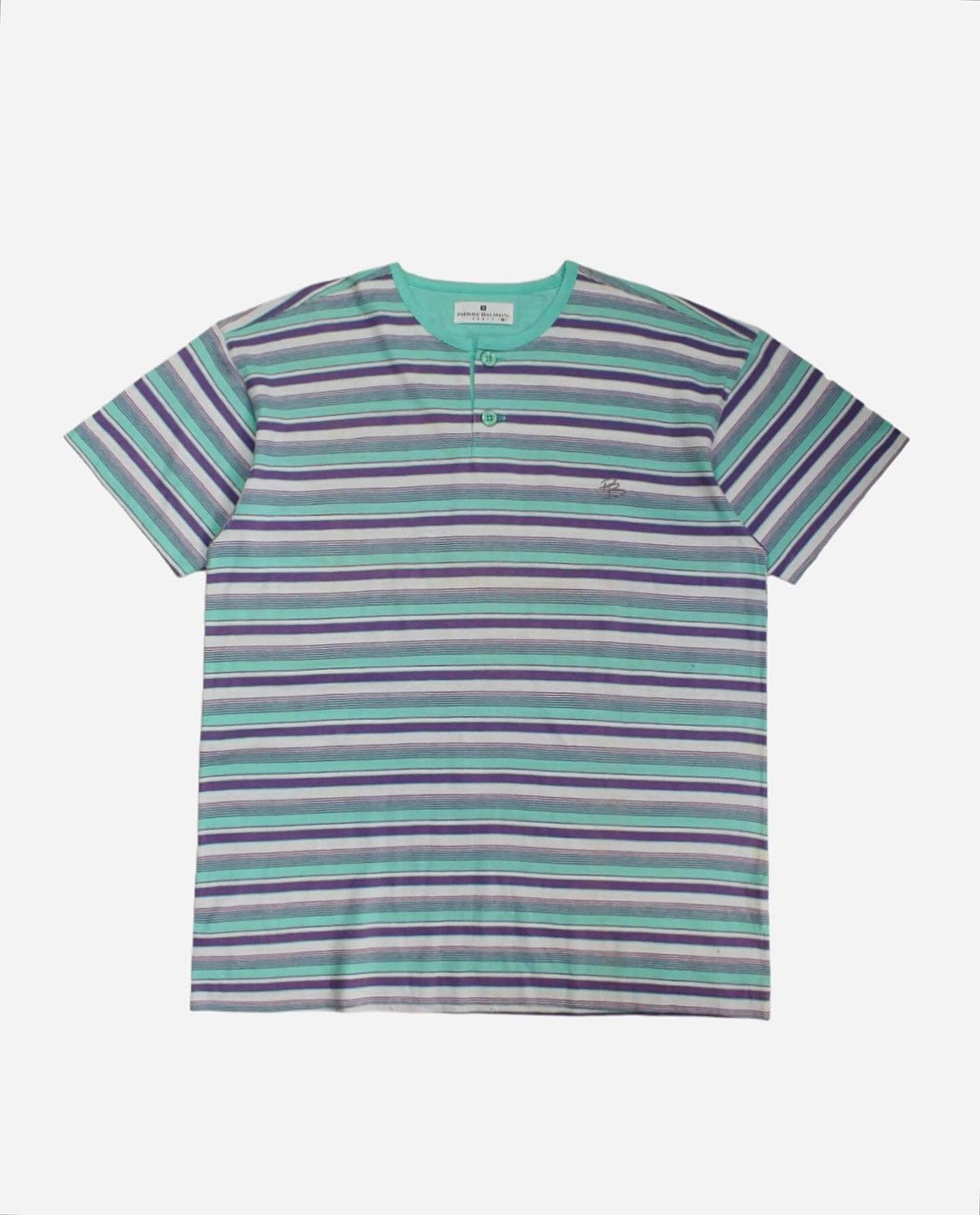Pierre Balmain 90s PIERRE BALMAIN STRIPES HENLEY TEE Size US M / EU 48-50 / 2 - 1 Thumbnail
