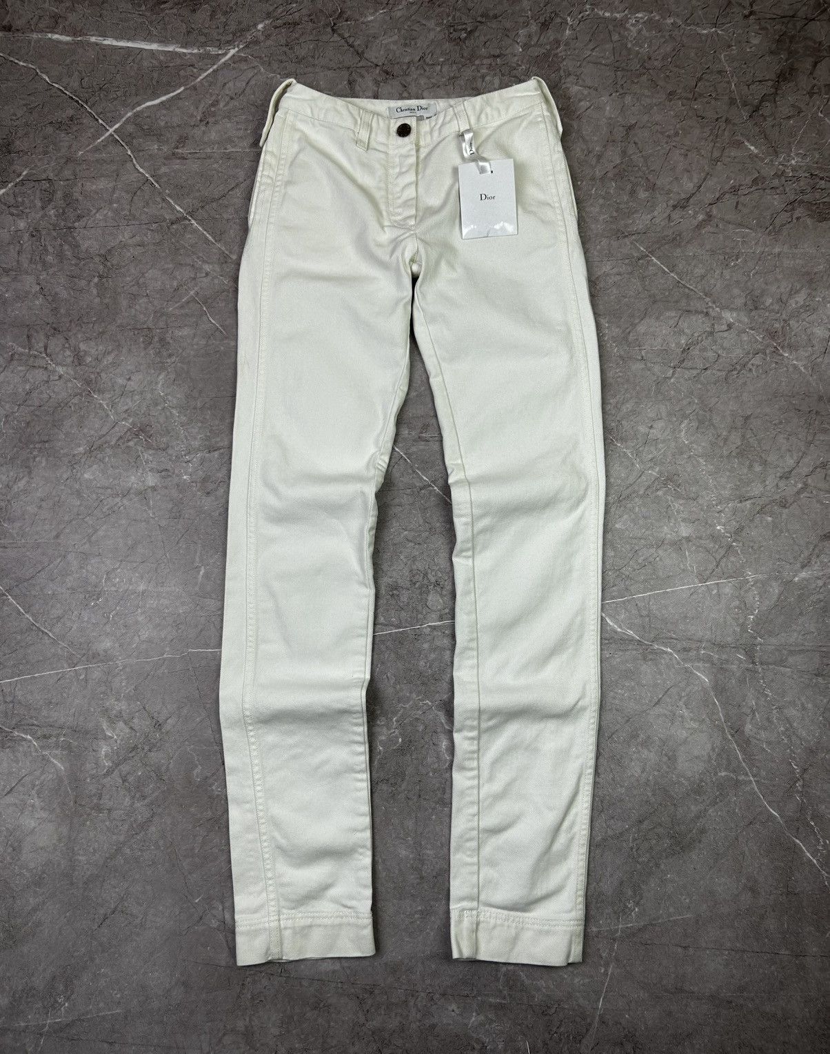 Christian Dior Monsieur × Dior Christian Dior Boutique White Cotton Pants Made In Italy Size 27" / US 4 / IT 40 - 1 Thumbnail