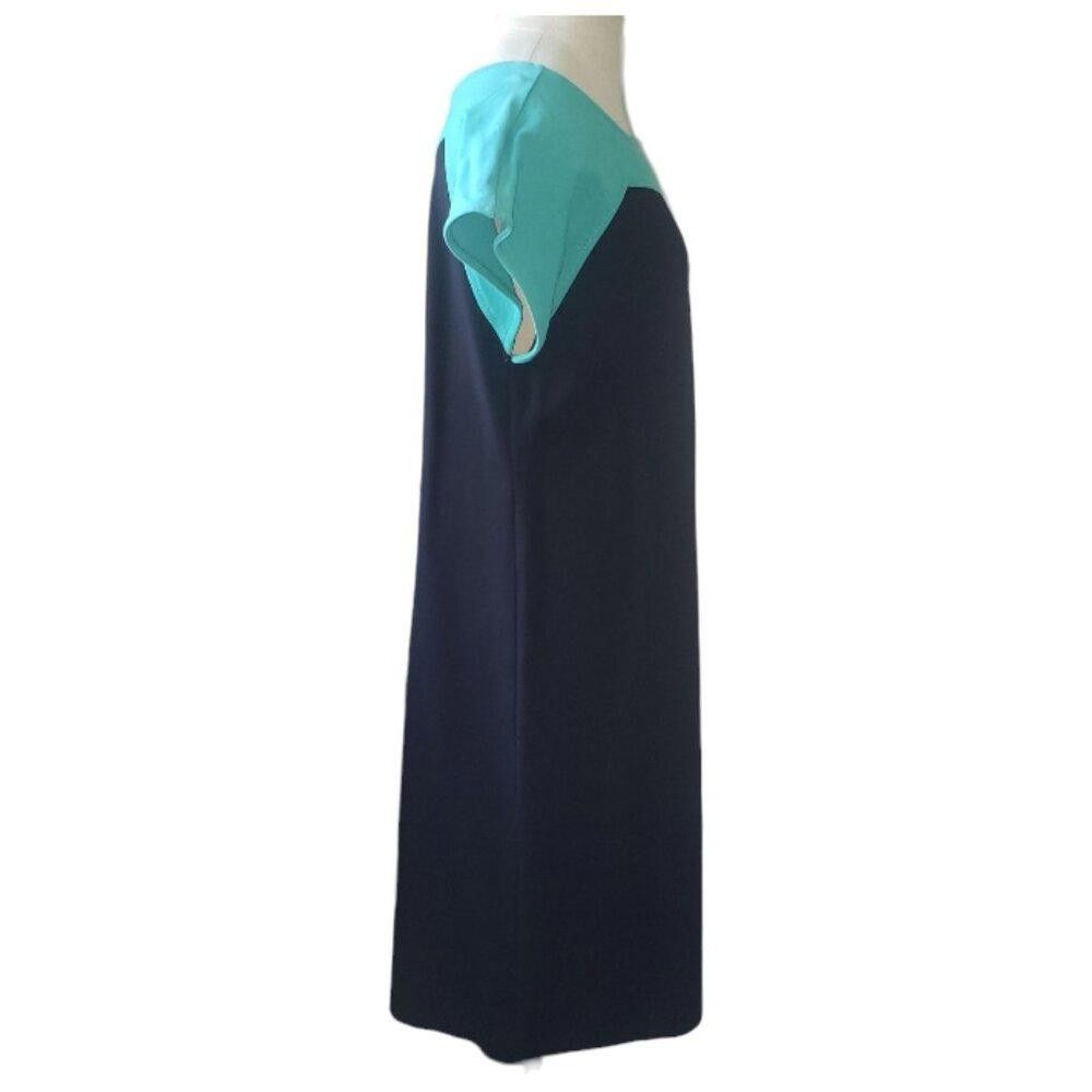 Designer CT1621 Talbots Aqua & Black Office Dress S Size S / US 4 / IT 40 - 3 Thumbnail