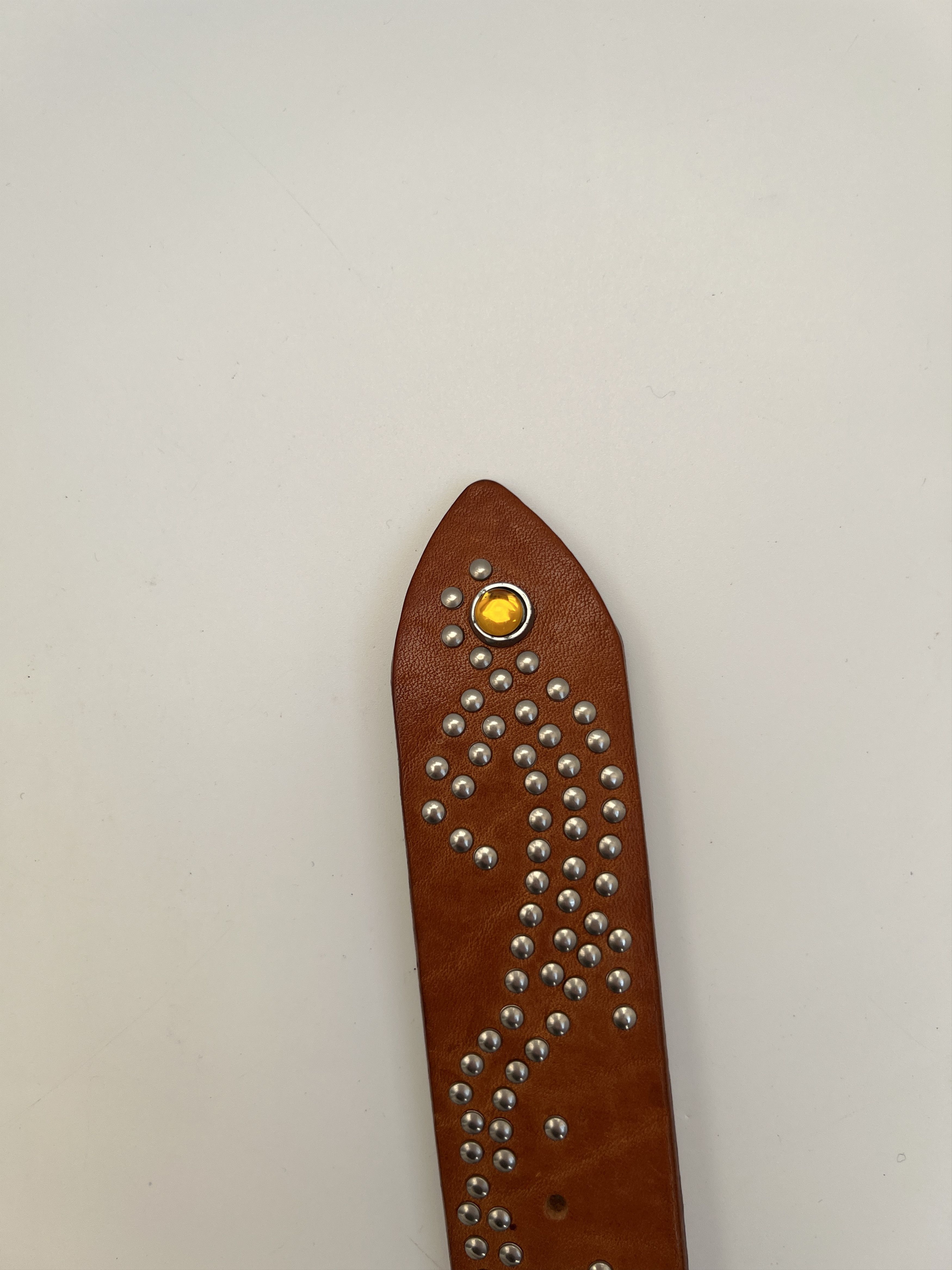 Vintage Vintage Fabrizio Mancini Rhinestones Leather Belt Italy Size ONE SIZE - 12 Thumbnail