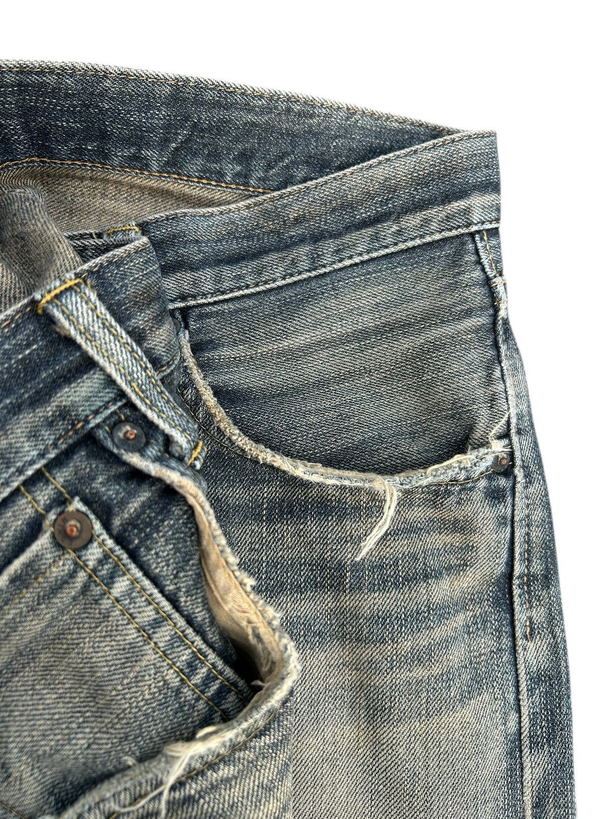 Kapital Vintage Edwin 505z Selvedge Rusty Distressed Denim Jeans Size US 34 / EU 50 - 6 Thumbnail