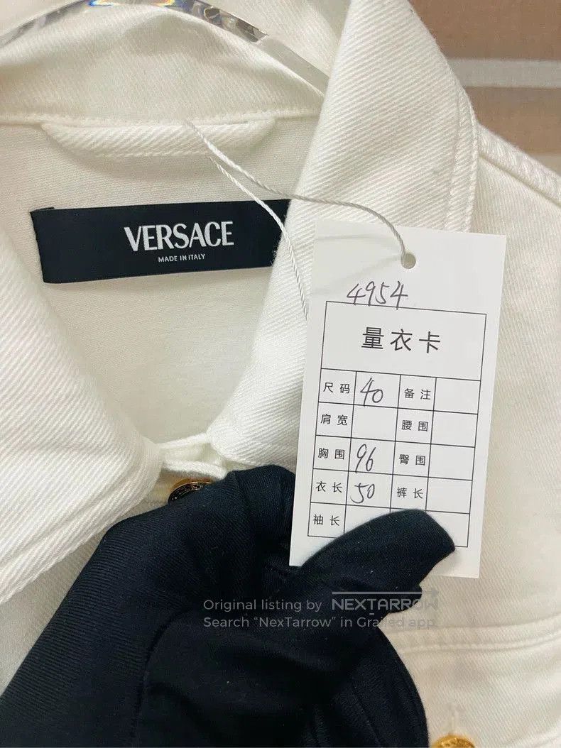 Versace Versace White Gold Button Denim Jacket . Size US M / EU 48-50 / 2 - 2 Thumbnail