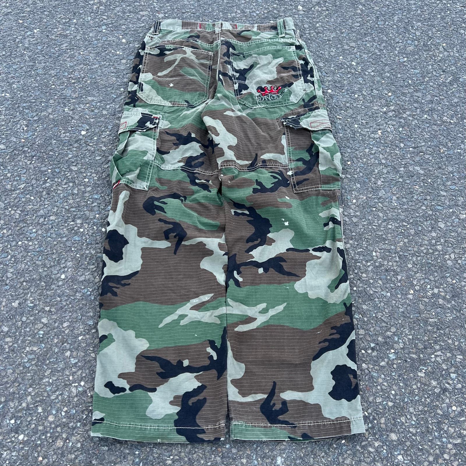 Pre-owned Jnco X Vintage Y2k Jnco Jeans Baggy Army Camo Cargo
