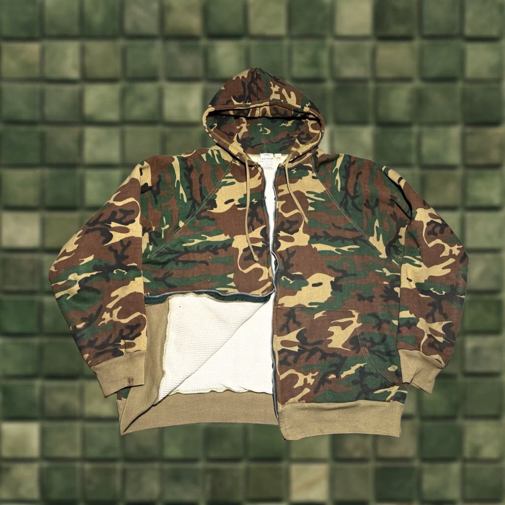 Rothco VINTAGE Rothco Hoodie Full Zip Duck Camo Thermal Lined Double Face Green Mens L 90s Hunting Style Mens Size US L / EU 52-54 / 3 - 1 Thumbnail