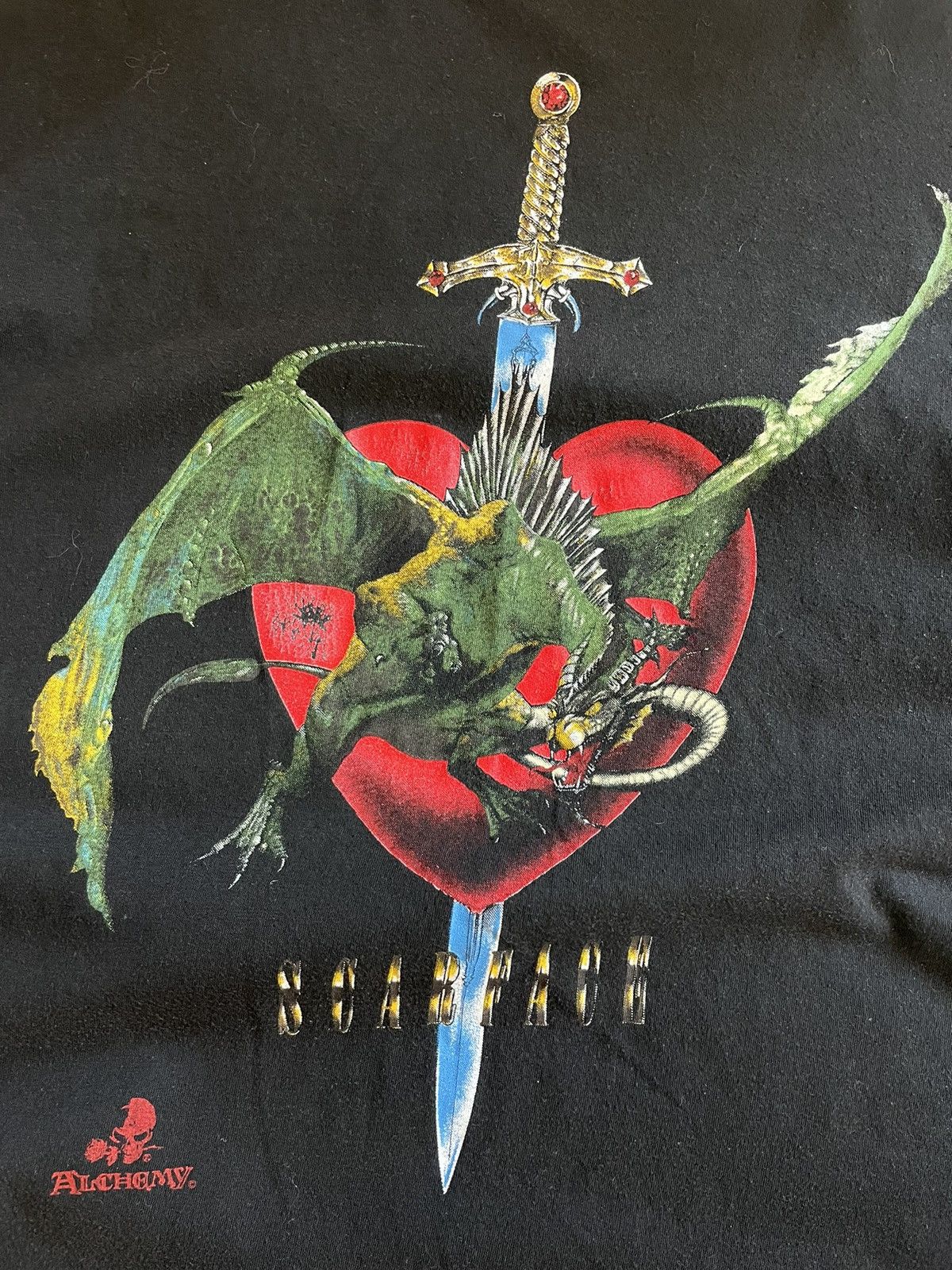 Band Tees × Vintage VERY RARE 1991 Alchemy Scarface Gothic Metal T-Shirt Japan Size US XL / EU 56 / 4 - 4 Thumbnail