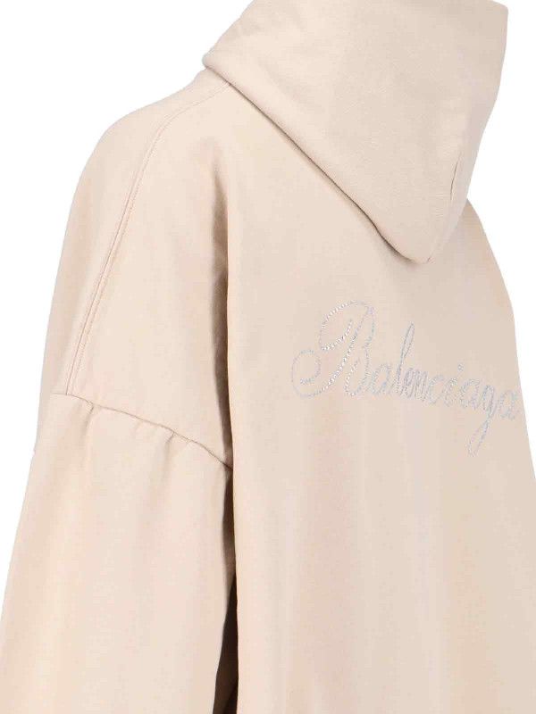 Balenciaga o1srvl11e1225 Round Hoodie in Light Beige Size US M / EU 48-50 / 2 - 3 Thumbnail