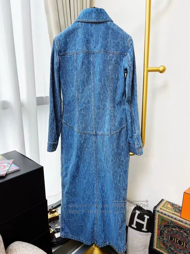 Chanel Chanel 23P blue full-print camelia denim long-sleeved long Size XXS / US 00 / IT 34 - 3 Thumbnail