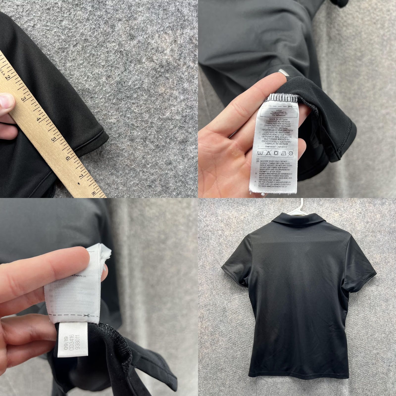 Adidas Adidas Polo Shirt Women Medium Black Solid Short Sleeve Button Collar Polo Shirt Polo Womens M Black Adidas Size M / US 6-8 / IT 42-44 - 8 Thumbnail