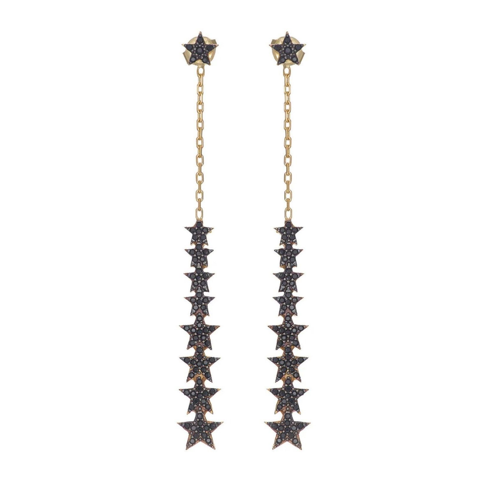Other New Sterling 14k Black Stone Star Dangle Earrings Size ONE SIZE - 1 Thumbnail