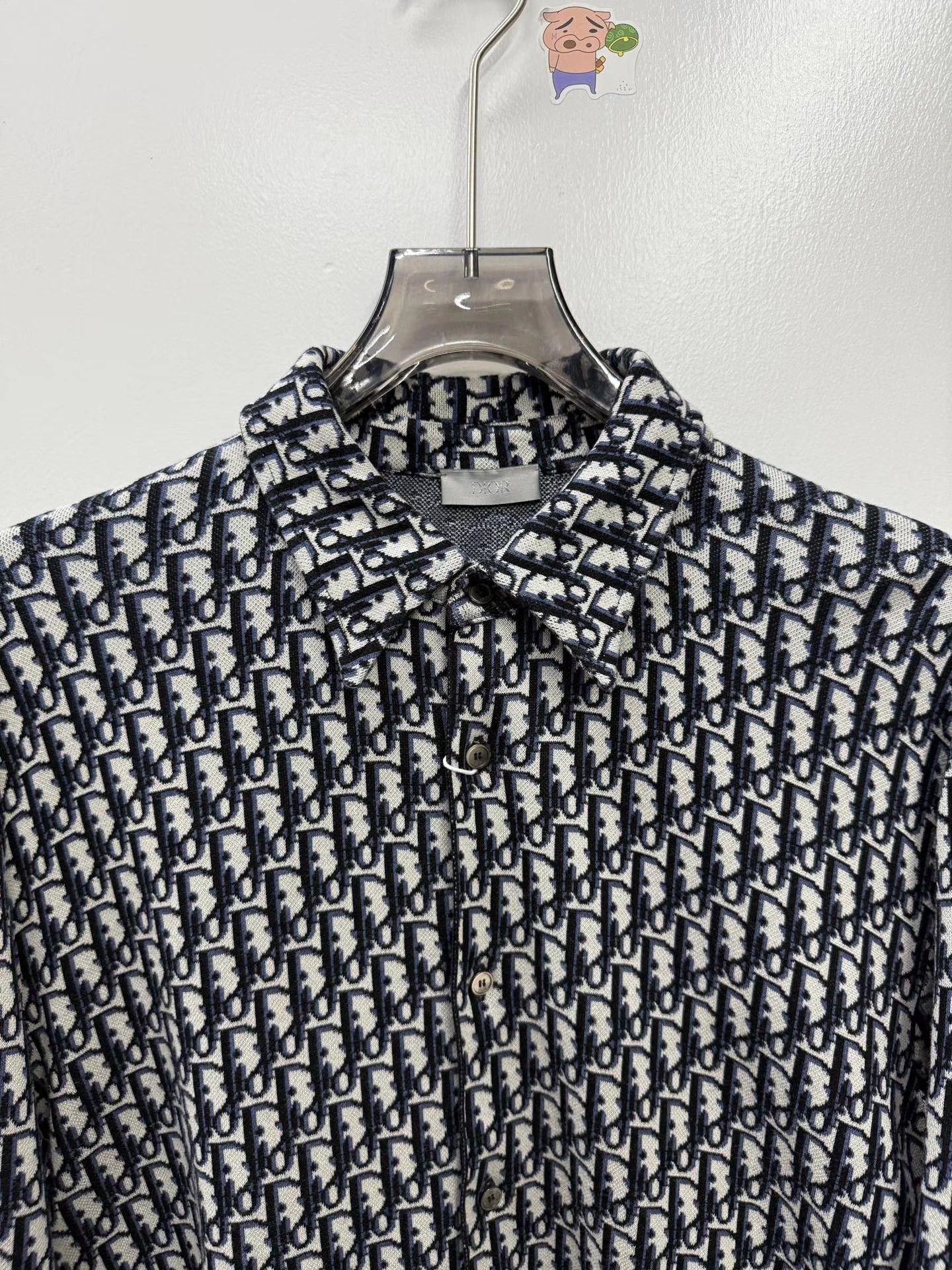 Dior Dior Black & White Oblique Print Knit Long-Sleeve Shirt Size US L / EU 52-54 / 3 - 2 Thumbnail