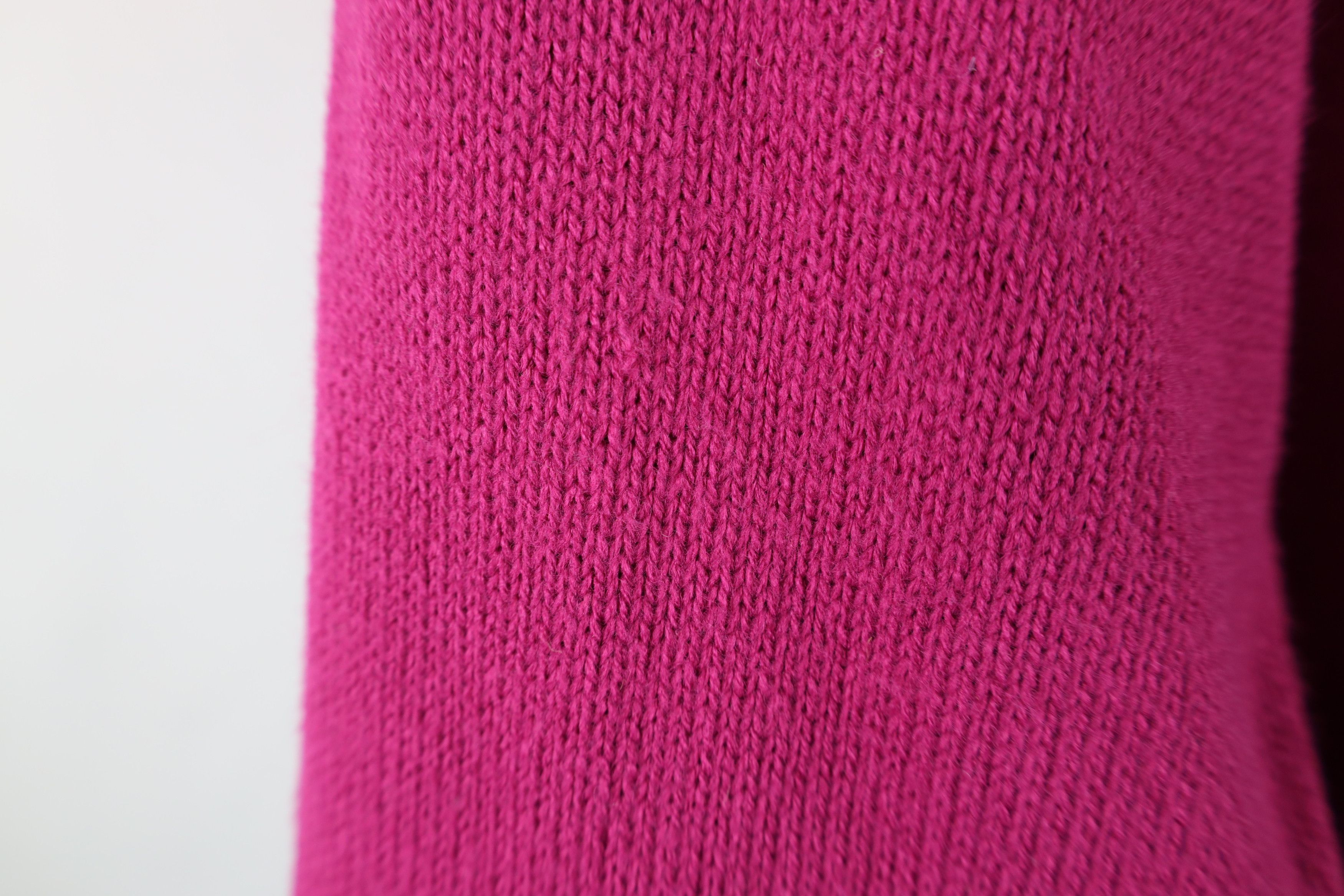Vintage Vintage 90s Streetwear Ribbed Knit Henley Sweater Magenta Size L / US 10 / IT 46 - 10 Thumbnail