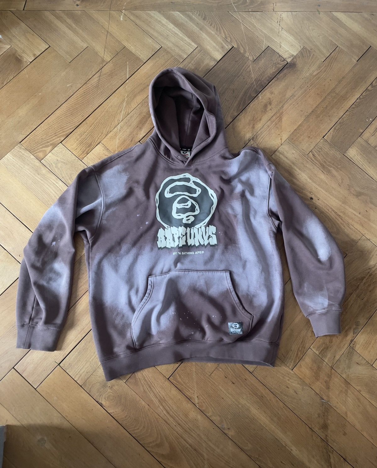 image of Aape Pullover Hoodie in Brown, Men's (Size 2XL)