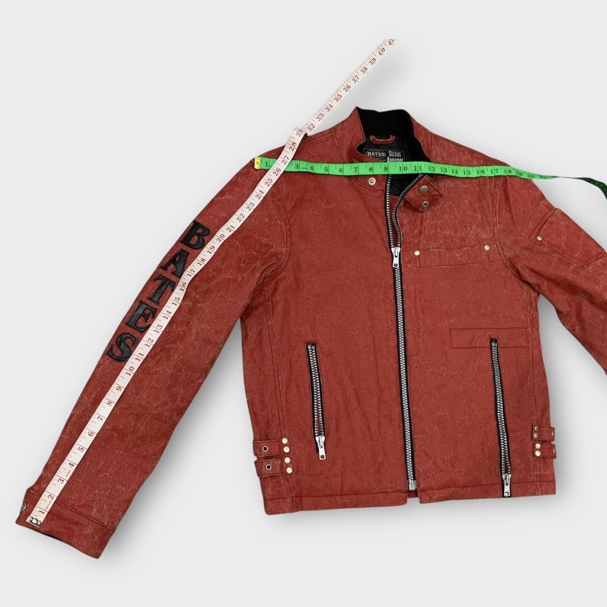 Sports Specialties VINTAGE DISTRESSED BATES LEATHERS CUSTOM BIKER JACKET Size US M / EU 48-50 / 2 - 11 Thumbnail