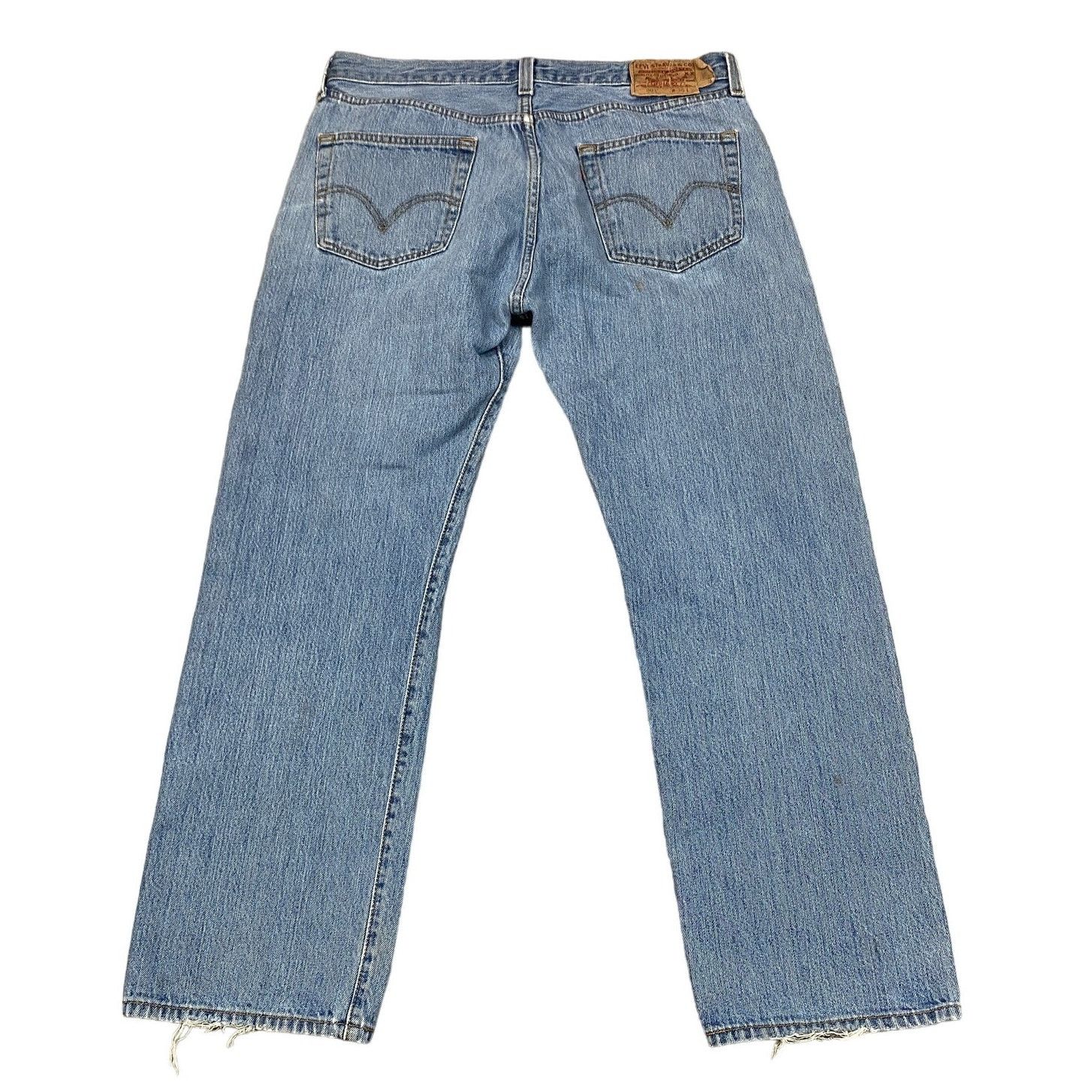 Levi's Vintage Y2K Levi's 501 Straight Leg Button Fly Jeans 35x29 Size US 35 - 1 Thumbnail