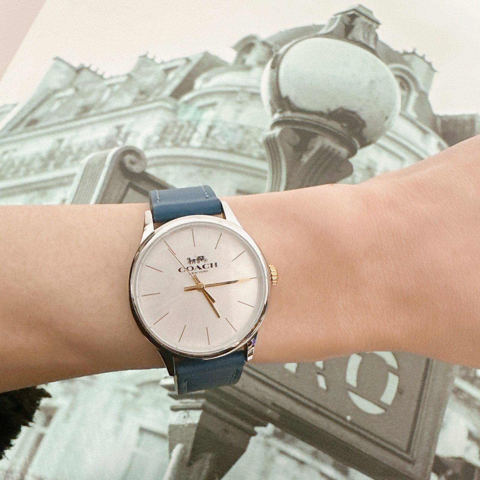 Coach Coach 14503543 Rury Leather Watch Blue 32MM (W1549 ) Size ONE SIZE - 3 Thumbnail
