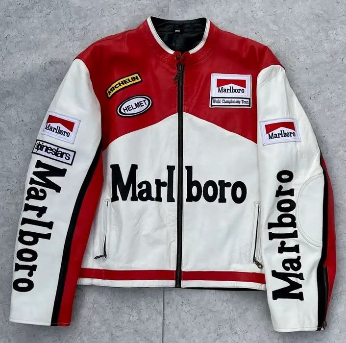 Marlboro Marlboro Leather Jacket Racing | Grailed