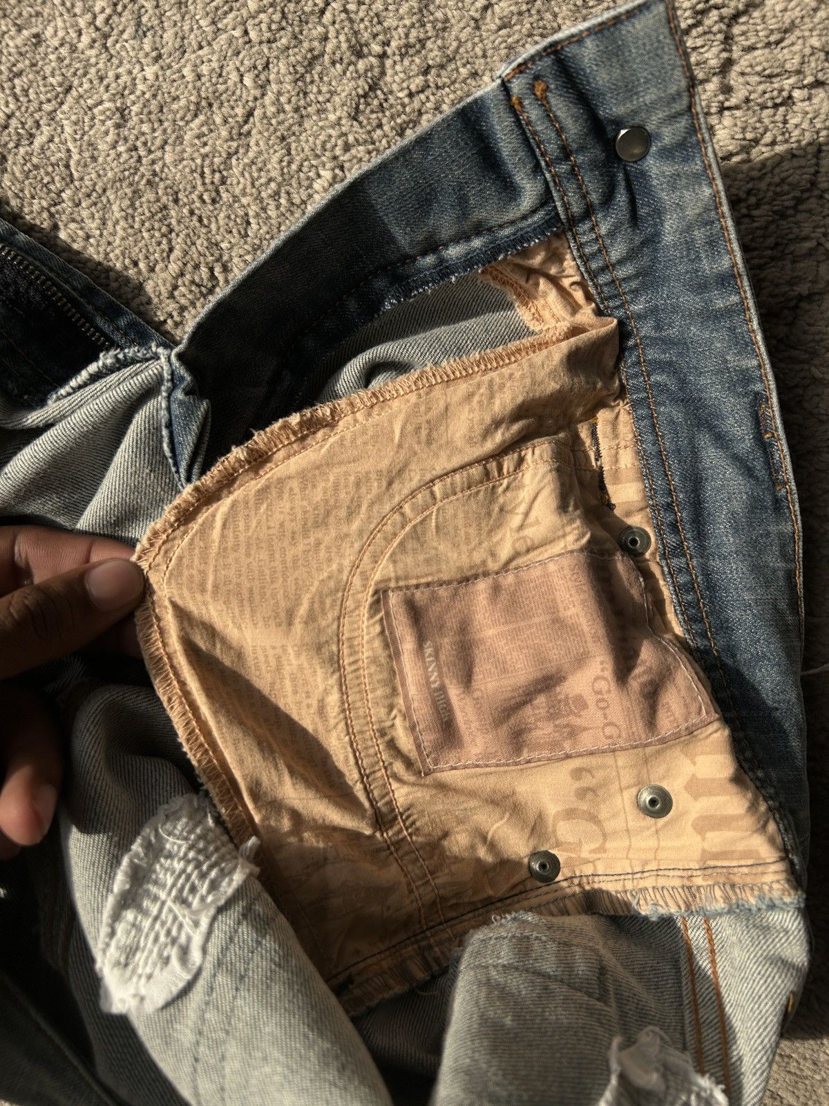 John Galliano John Galliano Distressed Denim Size US 33 - 10 Thumbnail