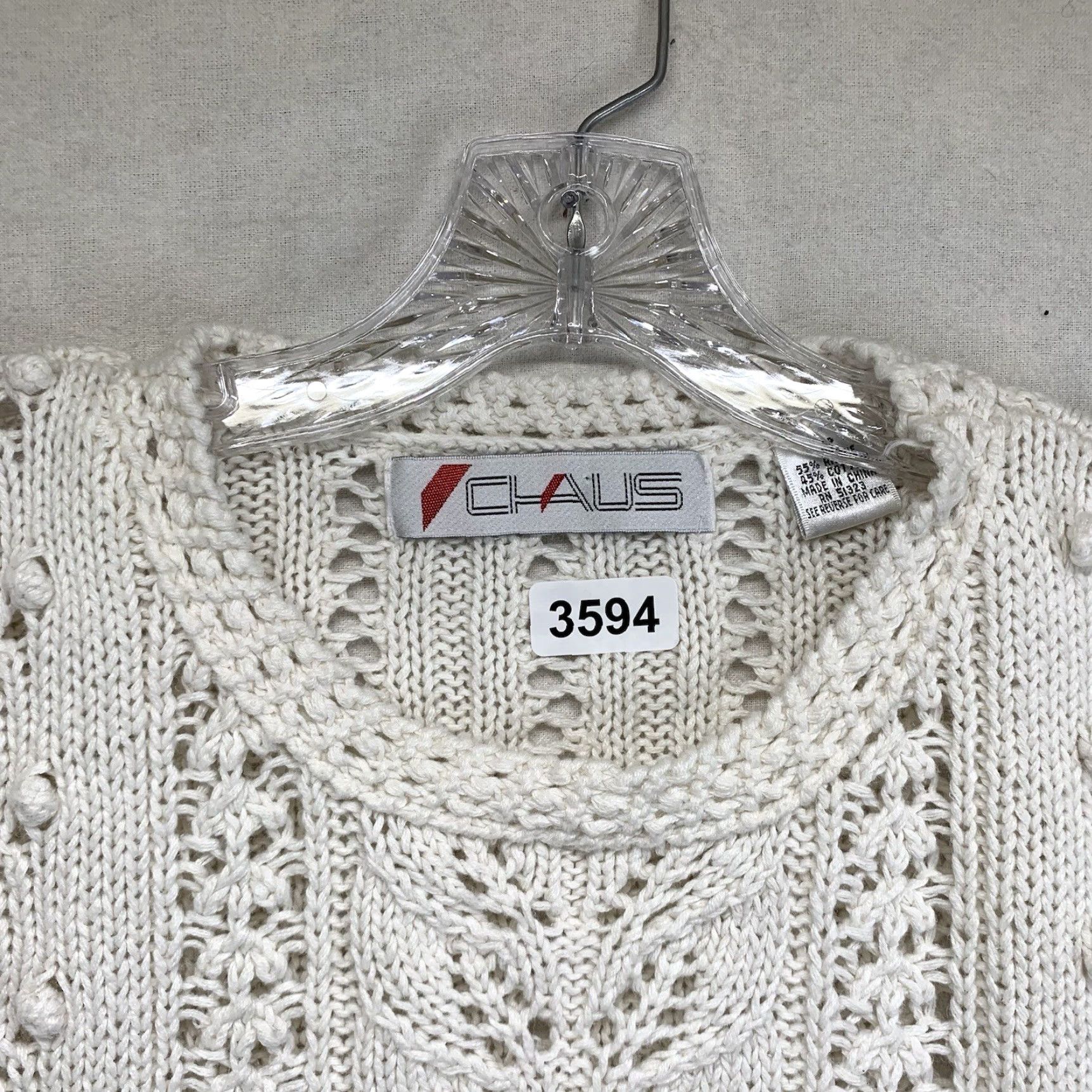 Vintage VINTAGE Chaus Sweater Women Small White Open-Knit Crochet Boho Hippie 90s Y2K Cottagecore Womens Size S / US 4 / IT 40 - 4 Thumbnail