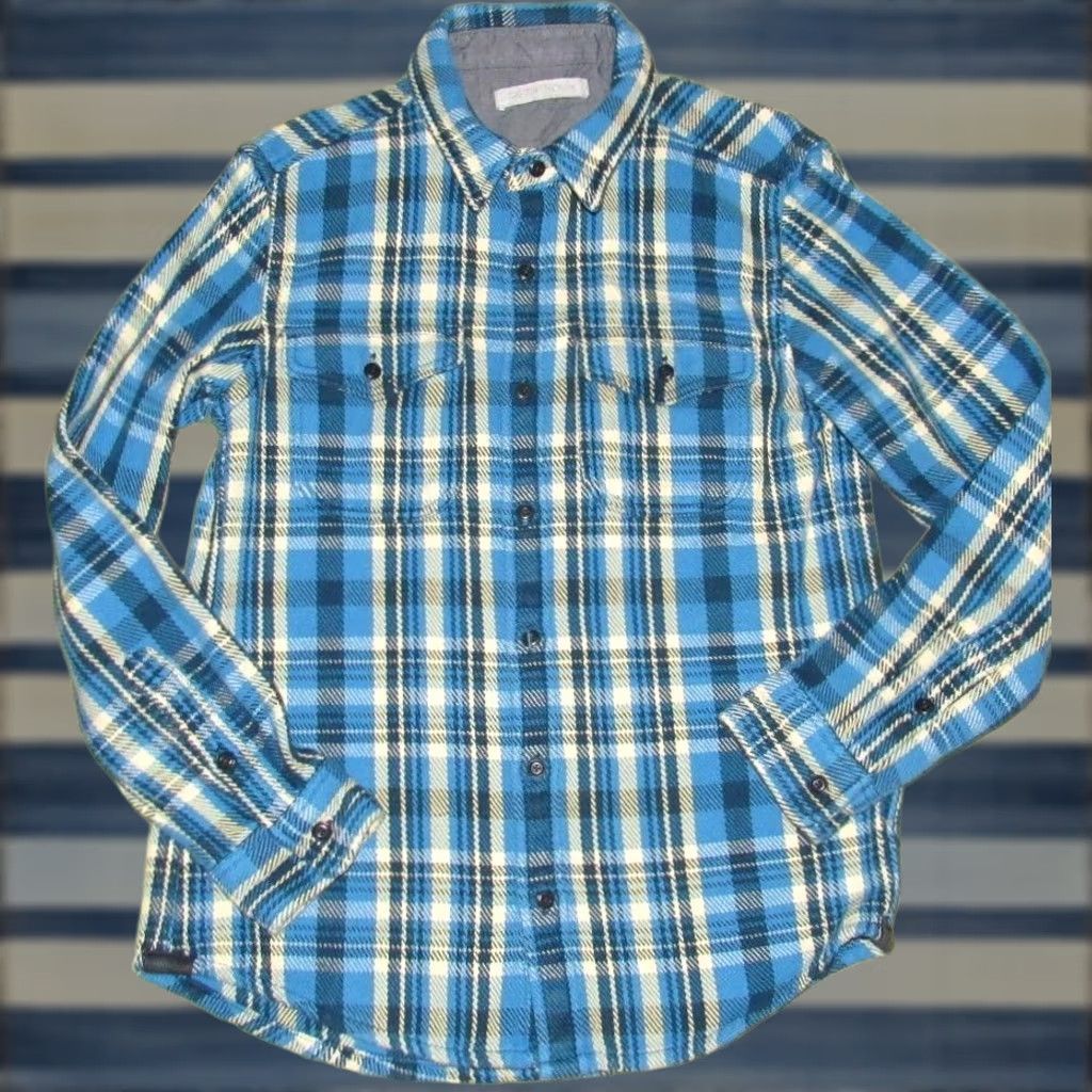 Outerknown OUTERKNOWN Blue Plaid Long Sleeve Flannel Blanket Shirt Small Size US S / EU 44-46 / 1 - 1 Thumbnail