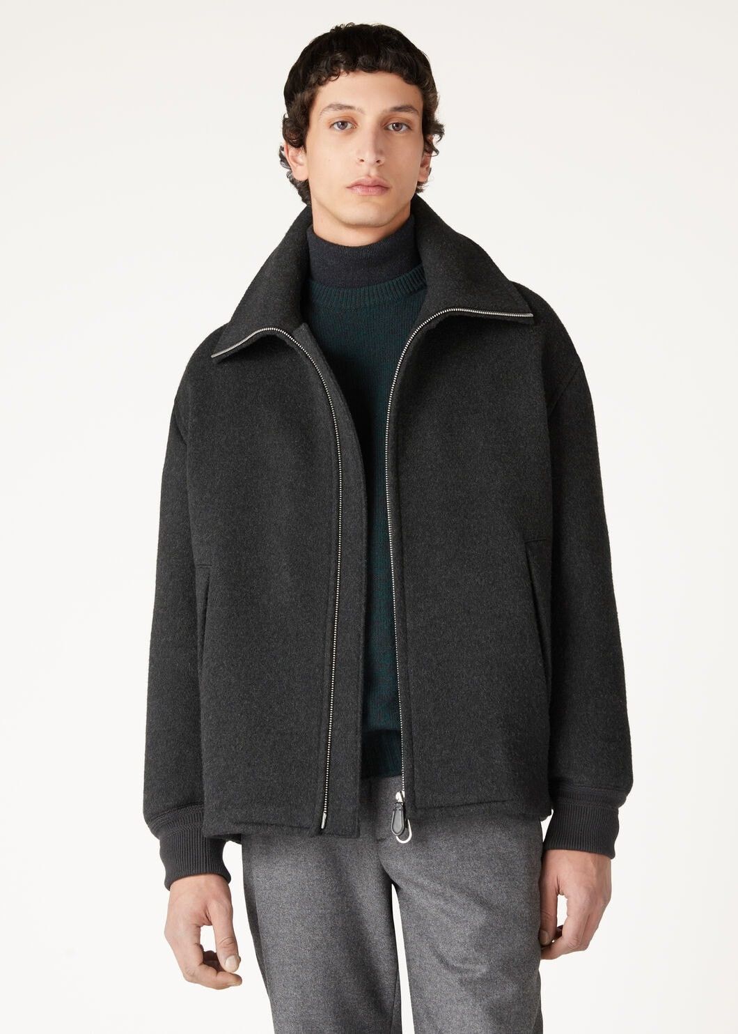 Loro Piana o1w1db10725 FAO3109 Marius Blouson Jacket in Dark Grey Size US XL / EU 56 / 4 - 4 Thumbnail