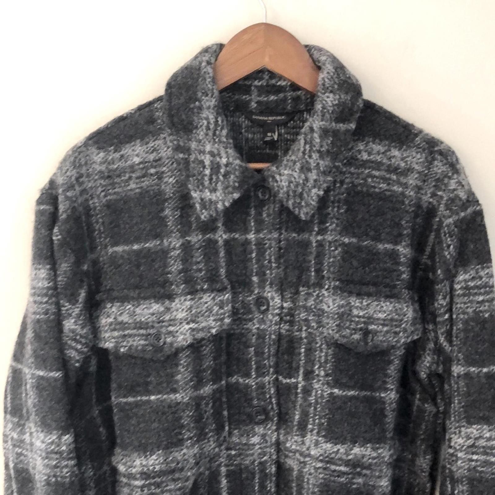 Banana Republic Banana Republic Factory wool Shacket Gray plaid SZ Medium Size M / US 6-8 / IT 42-44 - 2 Thumbnail