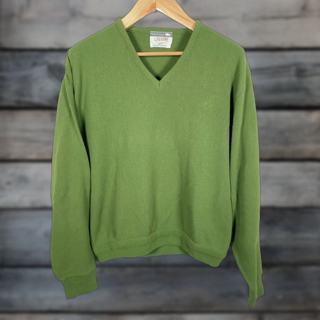 Vintage VINTAGE Revere Sweater Men XL Avocado Green V-Neck 60s 70s Acrylic Knit Pullover Size US XL / EU 56 / 4 - 1 Thumbnail
