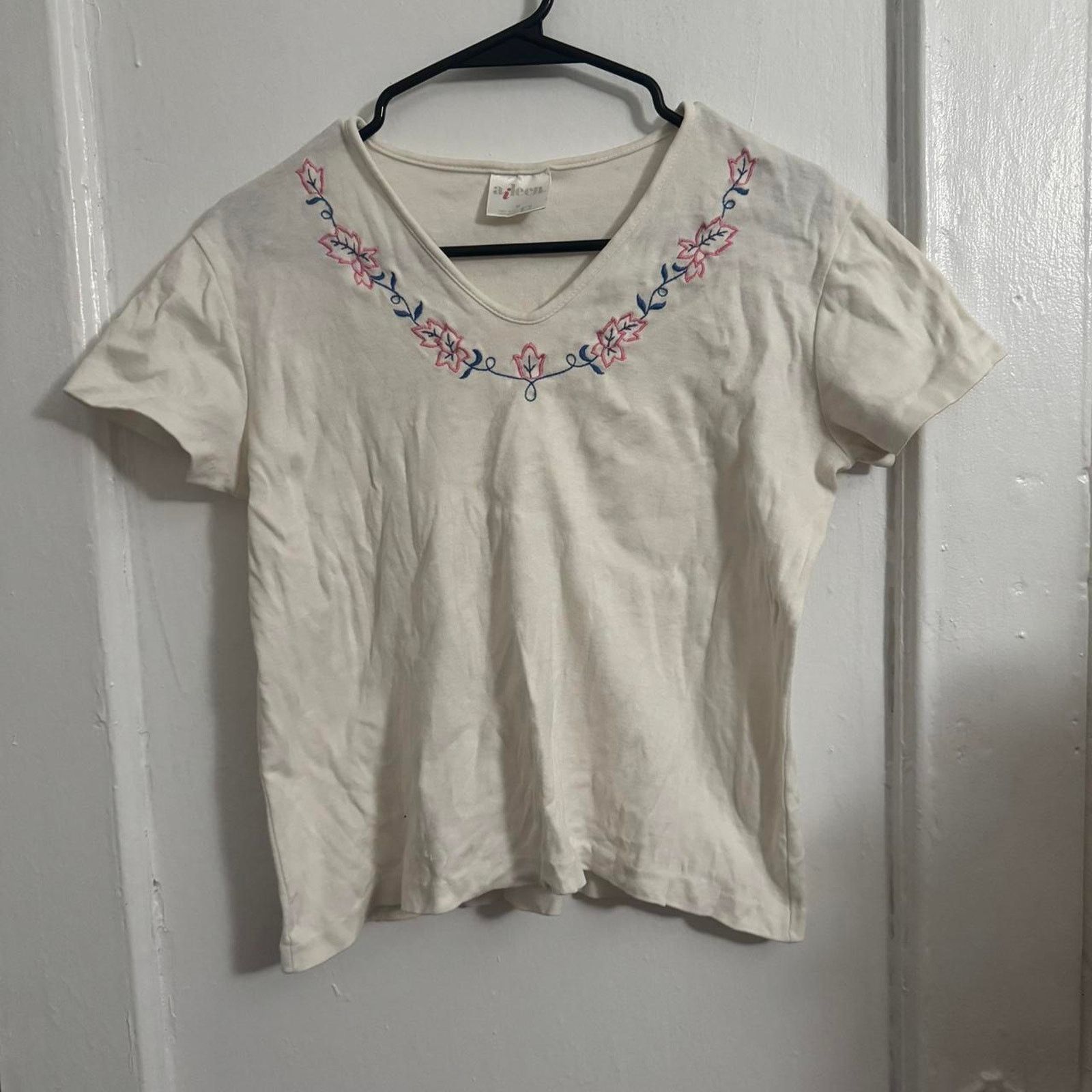 Other Vintage White Embroidered Top Floral Soft Girl Coquette Size M / US 6-8 / IT 42-44 - 5 Thumbnail