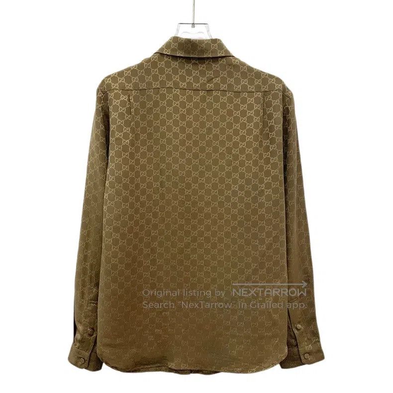 Gucci Gucci Brown logo jacquard full print mulberry silk lapel s Size S / US 4 / IT 40 - 2 Thumbnail