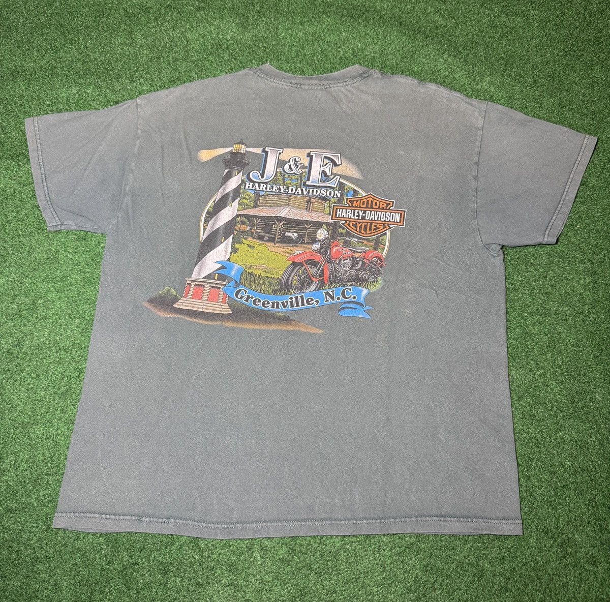 Harley Davidson Y2K Harley Davidson Biker Greenville NC Motorcycle T Shirt Size US XL / EU 56 / 4 - 3 Thumbnail