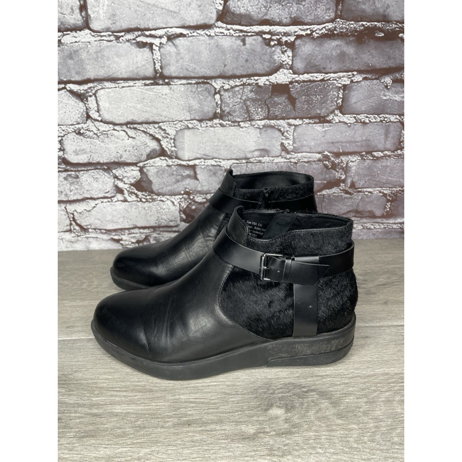 Other GRAVITY DEFYER Calf Hair Buckle Leather Ankle Boots Booties Size US 8 / IT 38 - 19 Thumbnail