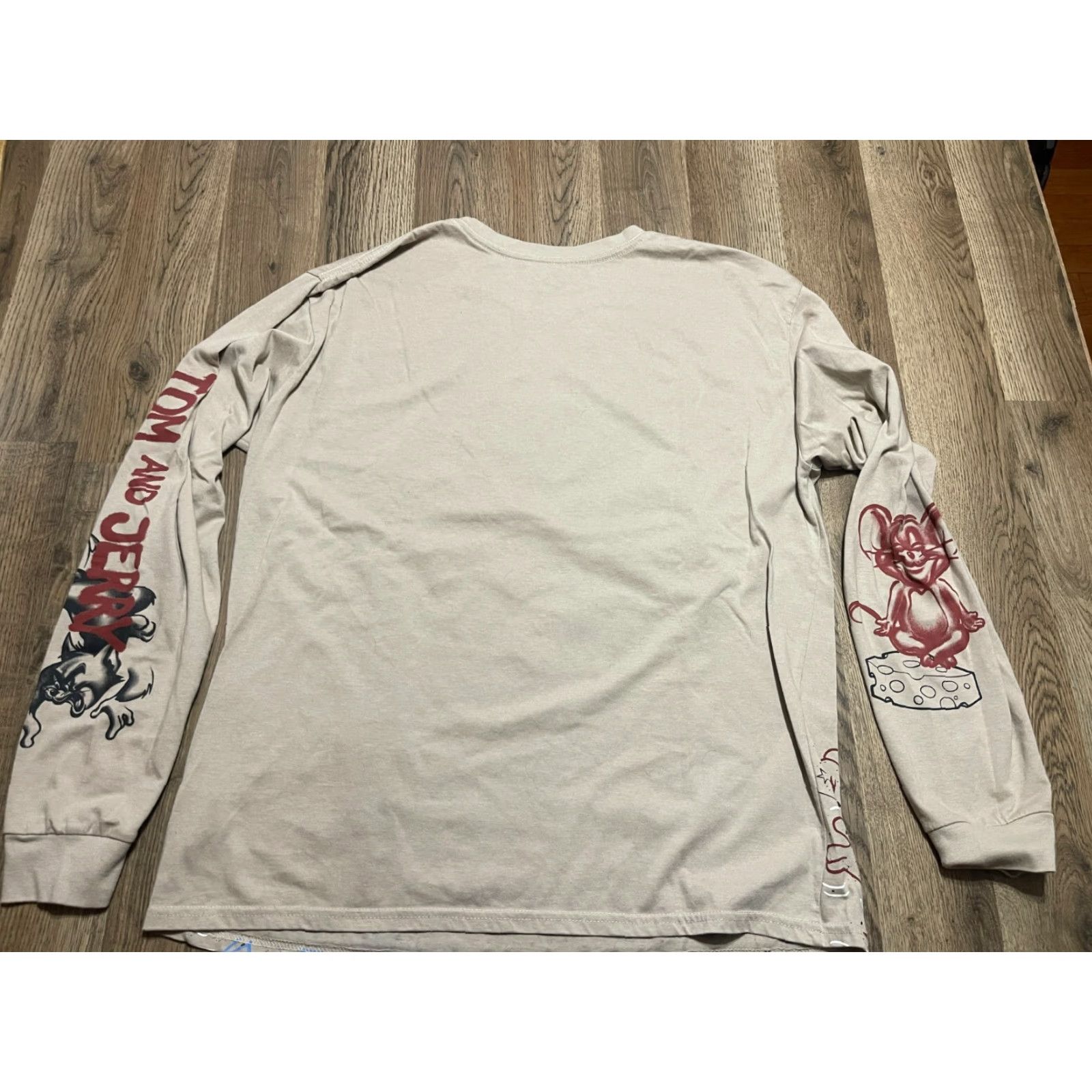 Vintage Tom and Jerry Shirt Men's XL Brown Long Sleeve Graphic Print T-Shirt Crew Neck Size US XL / EU 56 / 4 - 2 Thumbnail